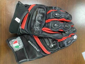 Aagv Gloves High End Summer Season Agv Carbon Fiber Riding Gloves Heavy-duty Motorcycle Racing Leather Anti Drop Waterproof and Comfortable G1ib