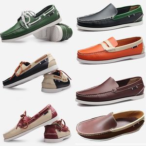 2024 Large Size Sailing Sneakers New Casual Mens Genuine Leather British Driving Single Shoes for Men Shoe Eur 38 89