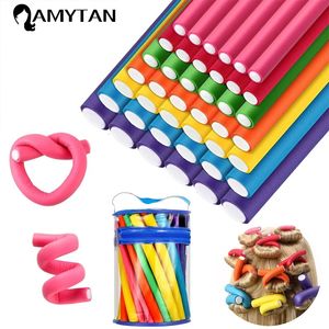 42 PCS 7 Saç Taşıyıcıları Silindirler Esnek Kıvırcık Çubuklar Silindirler Saç Twist Flexi Çubuklar Kadınlar İçin Isı Saç Koruyucu Yok saç şekillendirme 240119