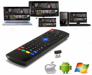 MX3 Voice Controller Air Fly Mouse 24Ghz اللاسلكي اللوحة الذكية عن بُعد مع ضوء أسود وميكروفون لـ Android TV Box5593560