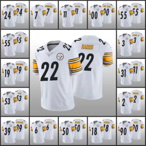 08F Maglia Pittsburgh''steelers''men #11 Chase Claypool 90 T.J.Watt 7 Ben Roethlisberger 22 Nee Harris''''donne Youth Custom White Lim