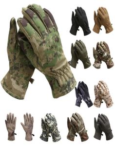 Paintball Airsoft Shooting Hunting Tactical Camouflage SoftShell Gloves Camo Outdoor Sports Motocycle Cycling Gloves Full Finger N5035150