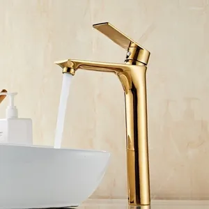 Rubinetti per lavandino del bagno Lavabo in titanio per uso domestico e rubinetto per acqua fredda Lavabo Inter-piattaforma intensificato a mano in oro nero