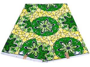 Green Flower African Fabric High Quality 100 Polyester Guaranteed Real Wax Ankara Fabric Material for Sewing Clothes1643884