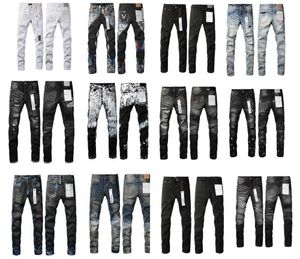 Jeans di marca viola firmati per uomo donna pantaloni viola foro estivo pantaloni Jean denim ricamati di alta qualità jeans viola da uomo S2