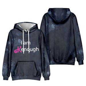 2024 Full Zip Hoodie Sweatshirts I Am Kenough Merch Tie Dye Hoodie Tshirt mode långärmad t -skjorta streetwear män kvinnor huva tröja film cosplay kläder