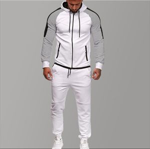 Brand Tracksuit for Men Dwuczęściowy biały mężczyźni dresy z kapturem 2020 MEN039S Odzież Sport Tracksuit Zestaw Men039s Odzież AU9218134
