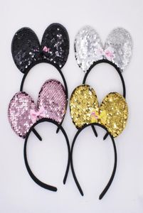 Hair Accessories 4 Color Cartoon Mouse Headband Party Gift Reversible Sequins Hairbands Minni Bands Cute Bow Girl For Women16172378