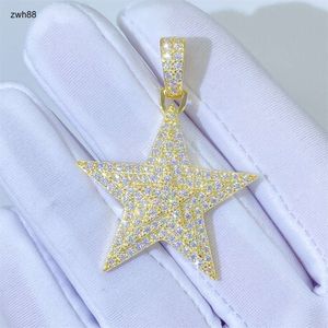 Designer di gioielli Iced Out VVS1 Ciondolo Ciondoli in argento sterling 925 con stella di diamanti Moissanite HipHop