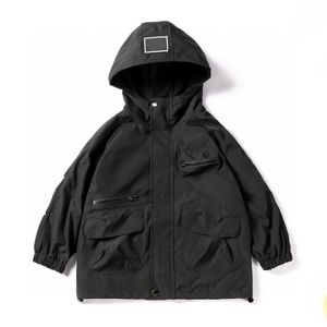 Kids Mountain Wear Boys Outdoor Jacket Black Snowboarding Jacket Fashion