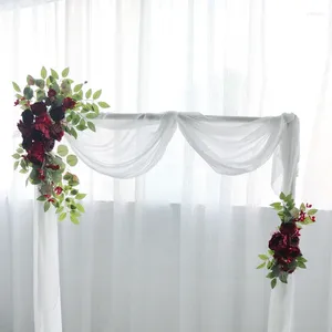 Decorative Flowers 70X40CM Wedding Artificial Arch Flower Triangle Art Stage Background Decoration Welcome Area Row