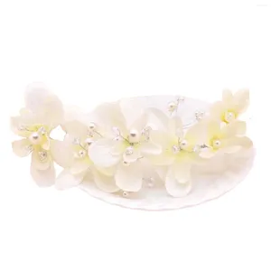 Headpieces Floral Headband Garlands Wedding White/Red Flower Headwear With Pearl For Princess Party Favors Accessories