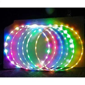 LED Hoop Renk Flaşı ve Değişen Çember Işık Çocuklar ve Yetişkinler İçin LED Dans Çemberleri Glow Light ile Egzersiz Ekipmanları 240118