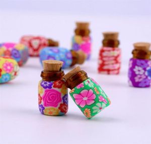 Whole 10 pcs Mini Glass Polymer Clay Bottles Containers Vials With Corks arrival Can put in some powder or Beads Jewellery 242h8671504