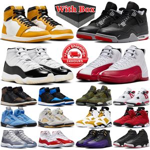 Jumpman 4 basketball shoes men women 1s 4s 5s 11s 12s 13s Yellow Ochre UNC Toe Bred Reimagined Red Cement DMP Gratitude Cherry mens trainers outdoor sports sneakers