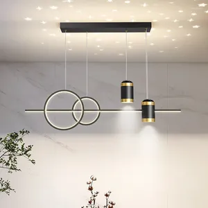 Avizeler Nordic Starry Sky Led Avize Armatürleri Modern Yemek Masası Kolye Işıkları Işık Lüks Minimalist Uzun Kapalı Bar Sayacı