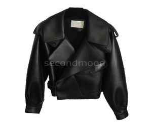 Mens äkta läderjackor Pure Sheepskin Designers Coat Fashion Streetwear Black Jacket Män Kvinnor Motorcykelrockar Kläder6036310