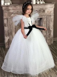 Vestidos da menina vestido de flor tule fofo em camadas pequena princesa festa de casamento beleza concurso bola fantasia crianças presente primeira comunhão sagrada