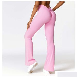 Наряд йоги Lu Pant Lemon Leggings расклешенные брюки Женщины с высокой талией стройной женской тренировки длинные тренажерные зала Thress Up Fiess Runge Quick Dry Drop 168