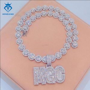 Özel Hiphop Moda Takı S925 STERLING Gümüş Sarı Altın Kaplama VVS MOISSANITE BÜYÜK LETTER YANDIM