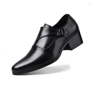 Sapatos de vestido de alta qualidade couro homens salto britânico mens elevador festa de casamento masculino calçado oxford