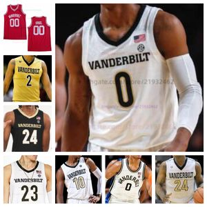 Vanderbilt Commodores Basketball Jersey NCAA خياطة جيرسي أي اسم رقم الرجال للنساء الشباب المطرزة 34 Lee Dort 0 Tyrin Lawrence 21 Tasos Kamateros