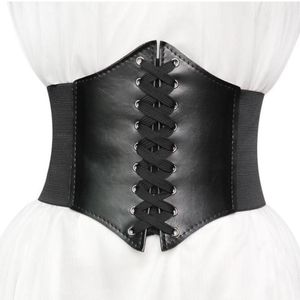 Cintos espartilho largo pu couro cinto cummerbunds cinta para mulheres elástico apertado cintura alta emagrecimento corpo moldar cinto 65-75cm242a