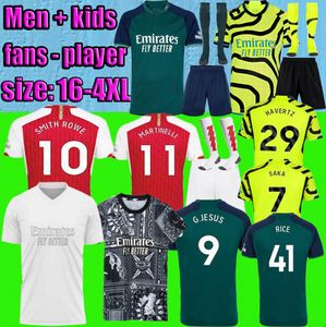 Fans Player versione SMITH ROWE RICE maglie da calcio HAVERTZ G. JESUS SAKA 2023 2024 ODEGAARD MARTINELLI SALIBA ARSen 23 24 maglia da calcio Tutti gli uomini kit Bambini 3XL 4XL