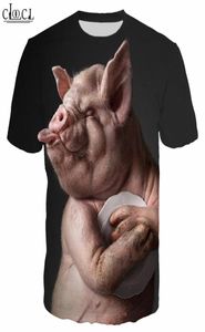 Wildschwein Jagd gedruckte T -Shirt Männer Frauen 3D -Print Haustier Schwein Kurzarm Sweatshirt Modier Schweine Harajuku Tops2615897