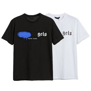 Tasarımcı Palm Angles T Shirt Lüks Marka Giyim Gömlek Mektup Saf Pamuk Kısa Kollu İlkbahar Yaz Gelgit Erkekler Kadın Tees Siyah/Beyaz S-XL 02