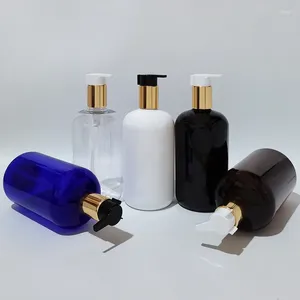 Storage Bottles 10pcs 500ml Empty White Plastic With Gold Aluminum Lotion Pump For Liquid Soap Shower Gel Shampoo Cosmetics Packaging