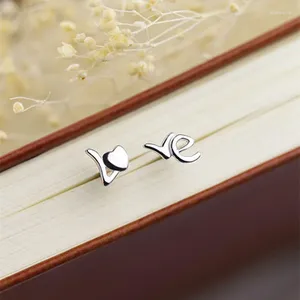Stud Earrings Creative English Letter Love Confession Fashionable And Minimalist Silver Color Niche Sweet Jewelry Cute Gift