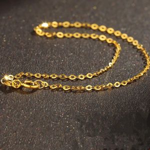 LABB Real 18K Gold Bracelet Pure Au750 Flash O Plain Chain DIY Simple Small Fresh Bracelet Women's Boutique Jewelry Gift B0056 240118