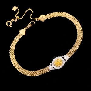 Xiy grossist mode 0,40CT gul diamant rent guldarmband au750 fina smycken anpassade armband