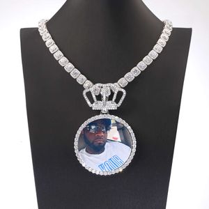 Lembrança personalizada exclusiva, joias de hip hop, prata esterlina, gelo, vvs, moissanite, diamante, foto, pingente para presente