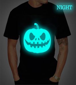 Camiseta de alta qualidade moda oversize halloween abóbora tshirt dos homens casual o pescoço diabo luminoso tshirt para homem topo tees 2206085051226