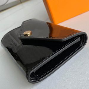Plånböcker Korthållare Luxury Patent Leather School Bags Multicolor Holder Purse Short Wallet Whole Coin Designer Pocket Leather203w