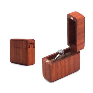 Personalisierte Ringbox aus massivem Holz für Hochzeit, rustikaler Schmuck, Geschenk, Tragetasche, Schatulle, Organizer, Halter, Schmuckständer