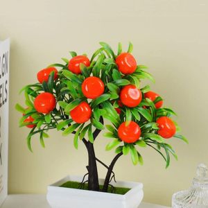 Decorative Flowers Artificial Fruit Plants Potted Green Bonsai Pot Craft Plant Fake Flower Ornaments For El Home Decoration