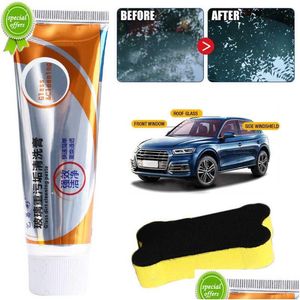 Car Cleaning Tools New Glass Oil Film Removing Paste With Sponge Brush Windshield Window Polishing Cleaner Cream Set Drop Delivery Aut Dhryf