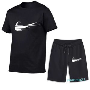 Conjuntos de treino dos homens verão moda trapstar treino manga curta t shirtssport shorts terno roupas casuais corredores