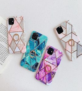 Electroplated geometric iphone case mosaic marble 8plus for Apple 11 Pro Max mobile phone shell XR ring buckle71379633488638