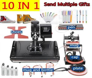 الطابعات 10 في 1 Combo Heat Press Machine طابعة نقل التسامي الحراري لـ Capmugbottletshirts Phone casepenkeychai6084103