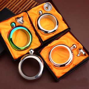 35oz Bracelet Whiskey Hip Flask for Camping Stainless Steel Flagons Alcohol Bottle Colorful Wine Drinkware Gift 240122