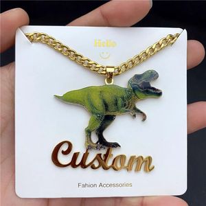 Necklaces Custom Name Cartoon Character Necklace for Kids Personalized Nameplate Any Design Necklace Stainless Steel Color Picture Pendant