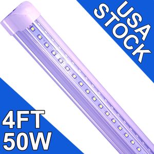 4FT LED Shop Light Garage 50W 6500K 5000LM White Light,T8 4FT LED Tube Lights Warehouse Workshop Basement,Linkable LED ShopLights usastock