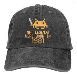 ボールキャップスペース侵略者の伝説は1981年に野球のピークキャップnft nft nonfuxibleトークンサンシェード帽子を男性用にしました