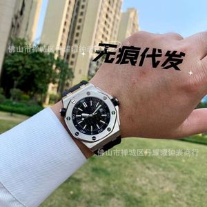 Handel Royal Foreign Love Oak Bi Silikon W pełni automatyczny mechaniczny Transparent Night Light Business Steel Band Men S Watch Hurtowa Wholeale