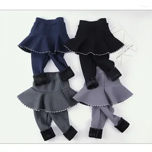 Byxor Spring Autumn Culottes Kids Korean Version Bomull Barn Leggings Girl Ruffle Toddler kjol Byxor Baby