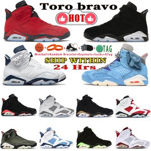 Toro Bravo 6s Mens Basketball Shoes 6 Cool Grey Chrome Black Cat Infrared University Blue Midnight Navy Washed Denim DMP Bordeaux Electric Green Womens Sneakers